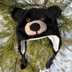 Black Bear Knit Hat - Youth Size-thumbnail_black bear hat youth
